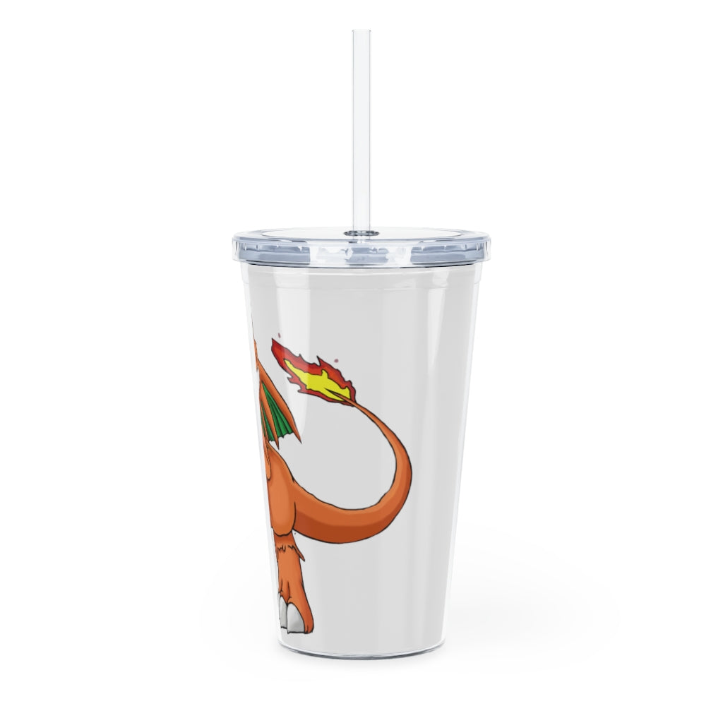 Angetiron Plastic Tumbler with Straw, featuring a customizable design, lid, and straw, perfect for parties and events.