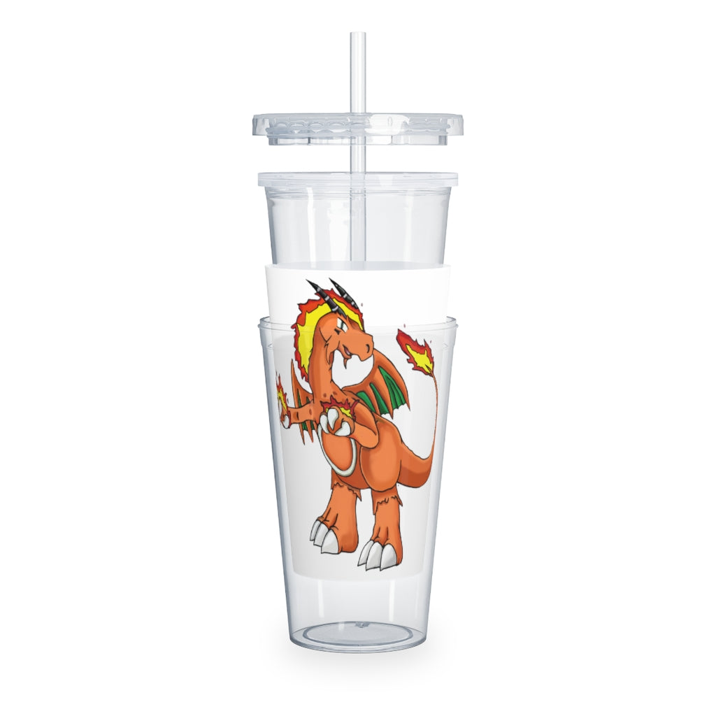 Angetiron Plastic Tumbler with Straw, featuring a customizable design, lid, and straw, perfect for parties and events.