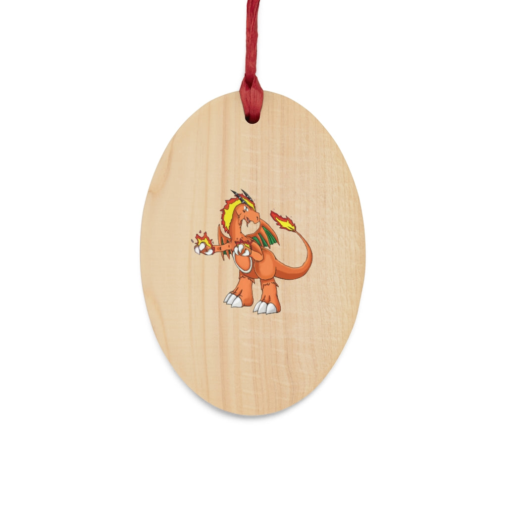 Angetiron Wooden Christmas Ornaments featuring six whimsical shapes, crafted from solid wood with a red ribbon for hanging and a magnetic back.