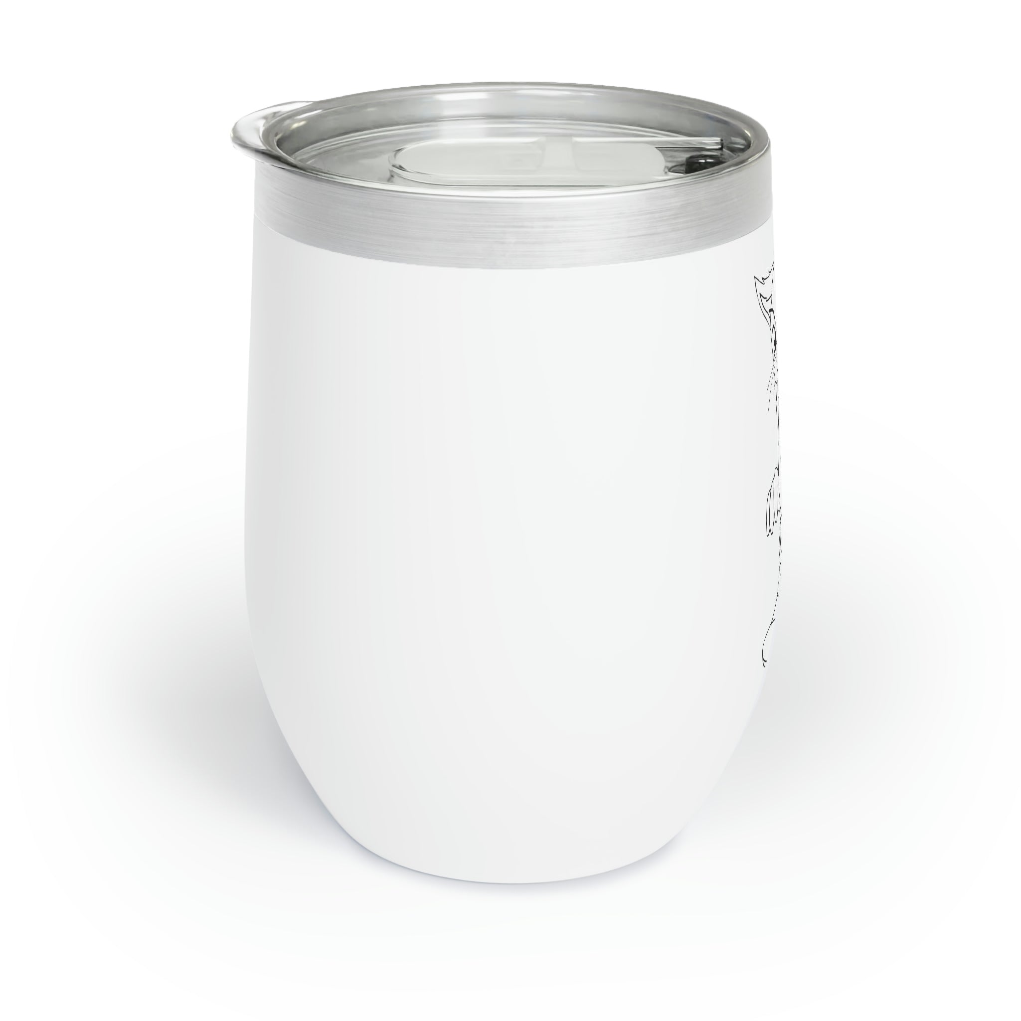 Angry Cat Chill Wine Tumbler featuring a cute angry cat design, made of stainless steel with a double-insulated structure for temperature retention.