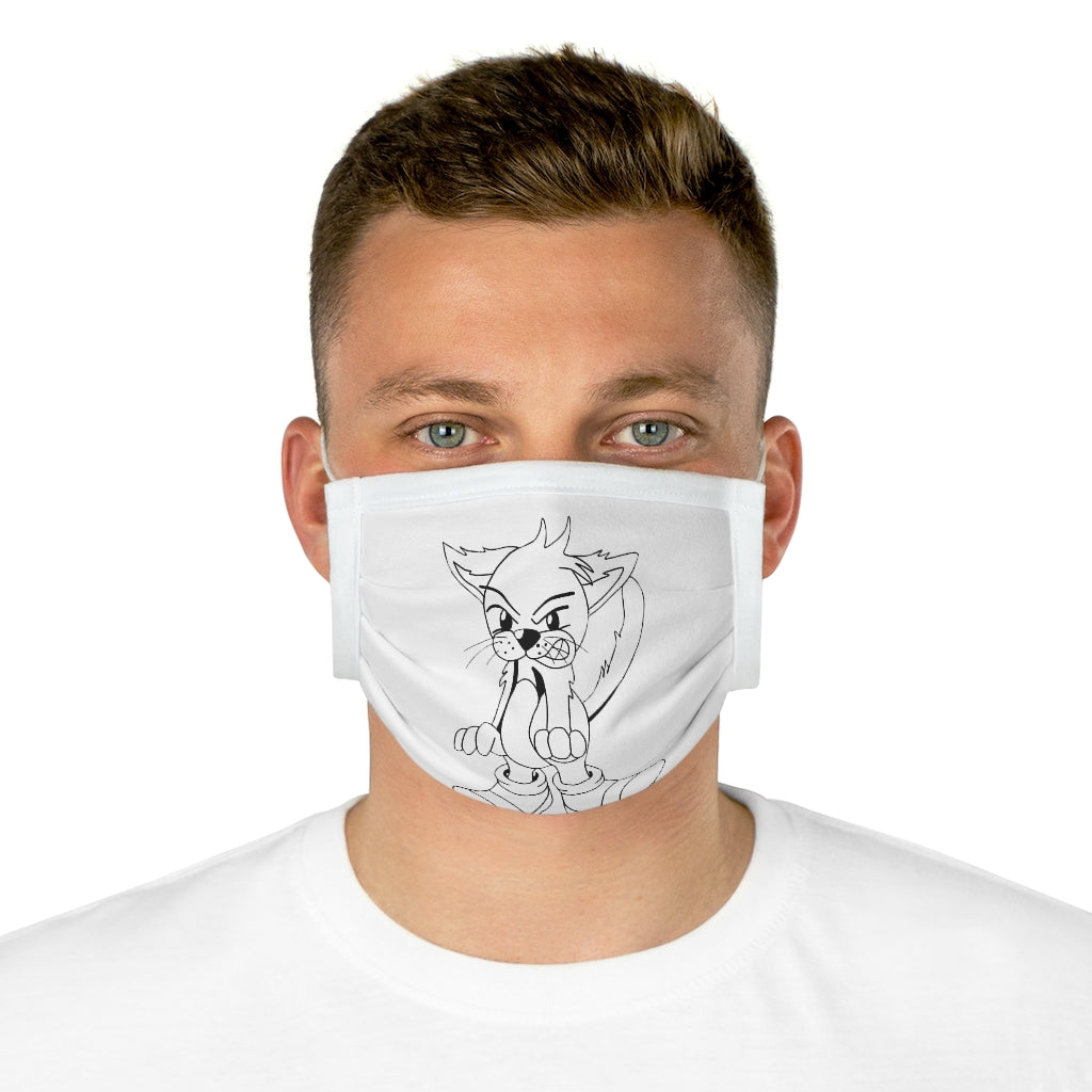 Angry Cat Cotton Face Mask featuring a playful cat design, made from 100% cotton with adjustable features for comfort.