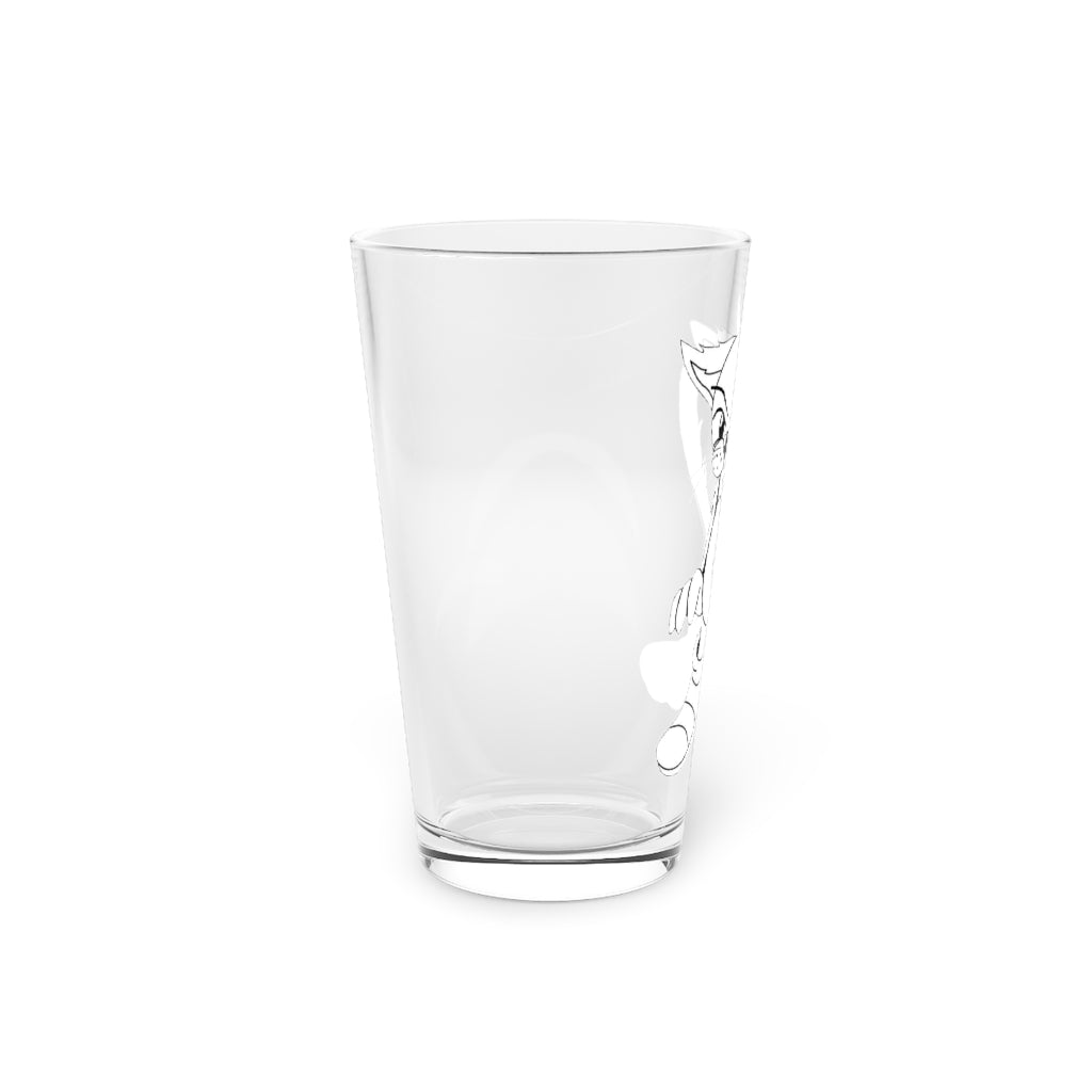 Angry Cat Pint Glass, 16oz, featuring a clear glass design with a playful angry cat graphic.