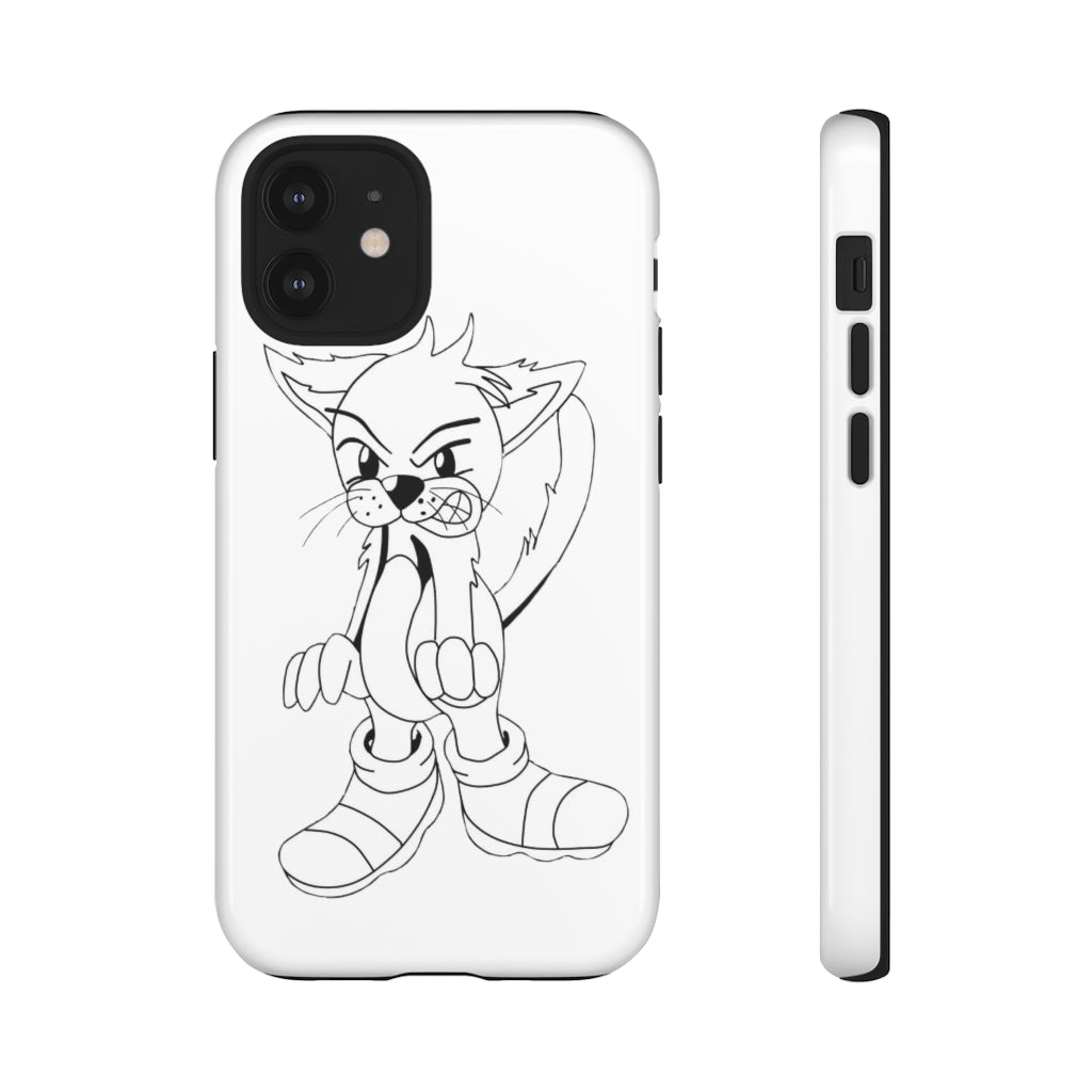 Angry Cat Tough Case featuring a vibrant photographic print of an angry cat on a durable dual-layer phone case.