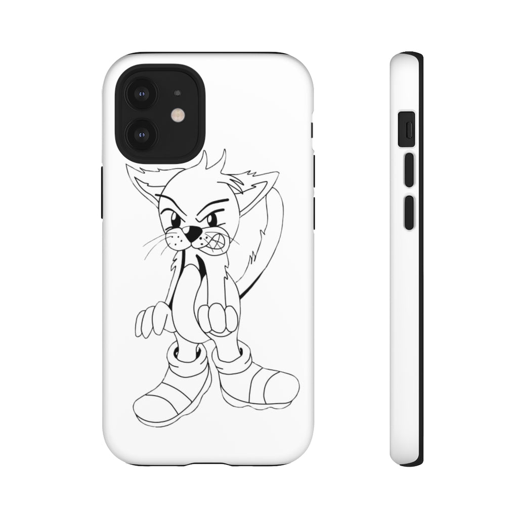 Angry Cat Tough Case featuring a vibrant photographic print of an angry cat on a durable dual-layer phone case.