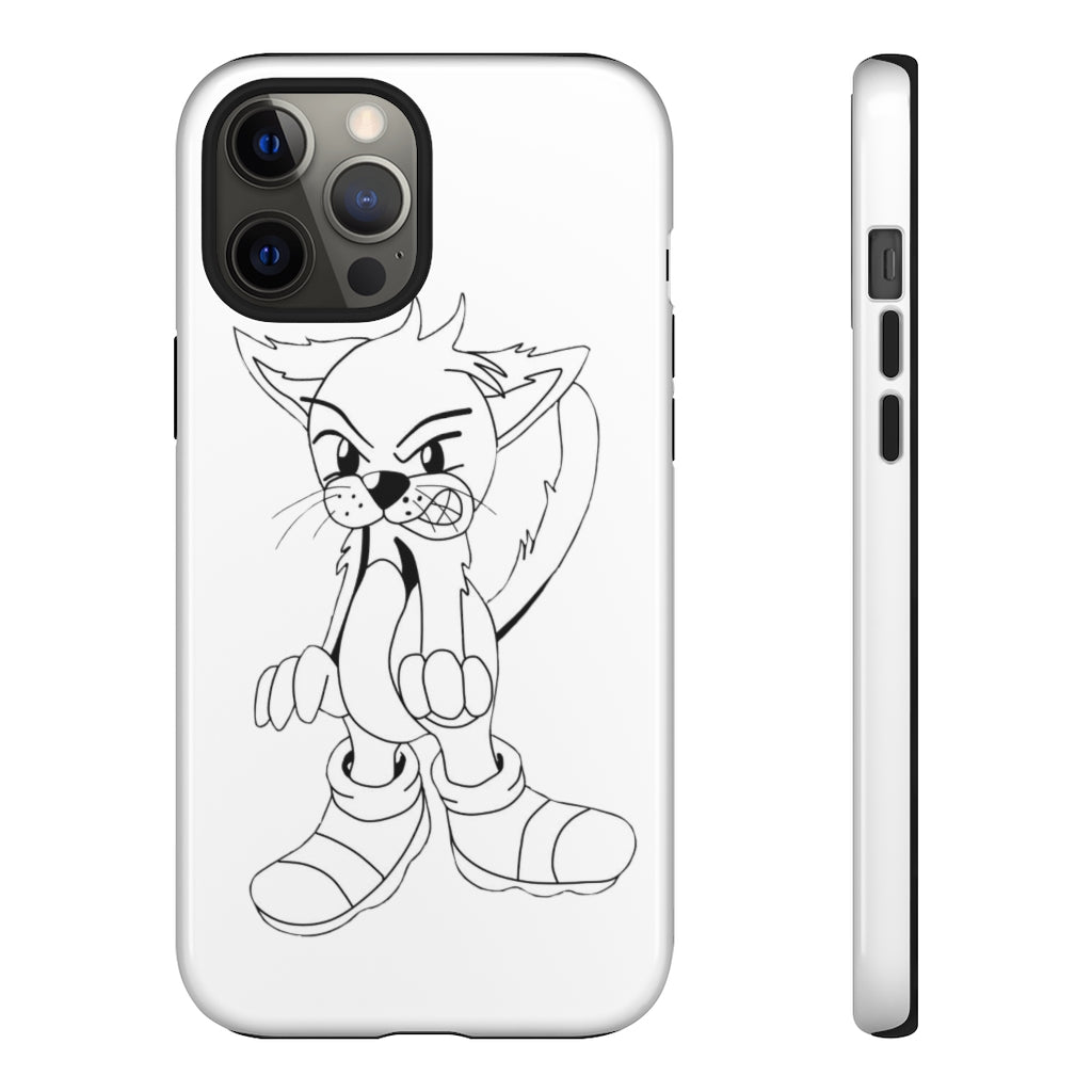 Angry Cat Tough Case featuring a vibrant photographic print of an angry cat on a durable dual-layer phone case.