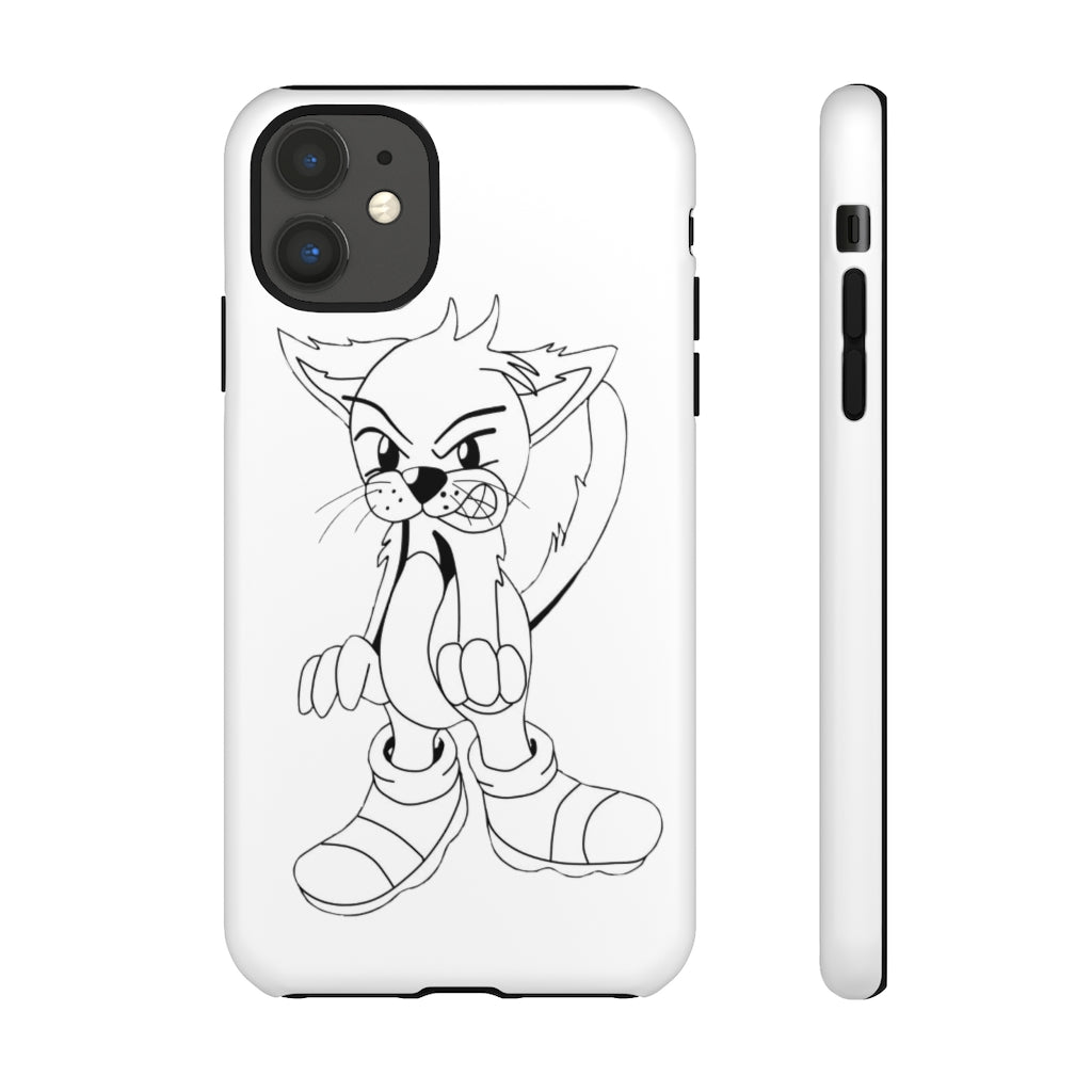 Angry Cat Tough Case featuring a vibrant photographic print of an angry cat on a durable dual-layer phone case.