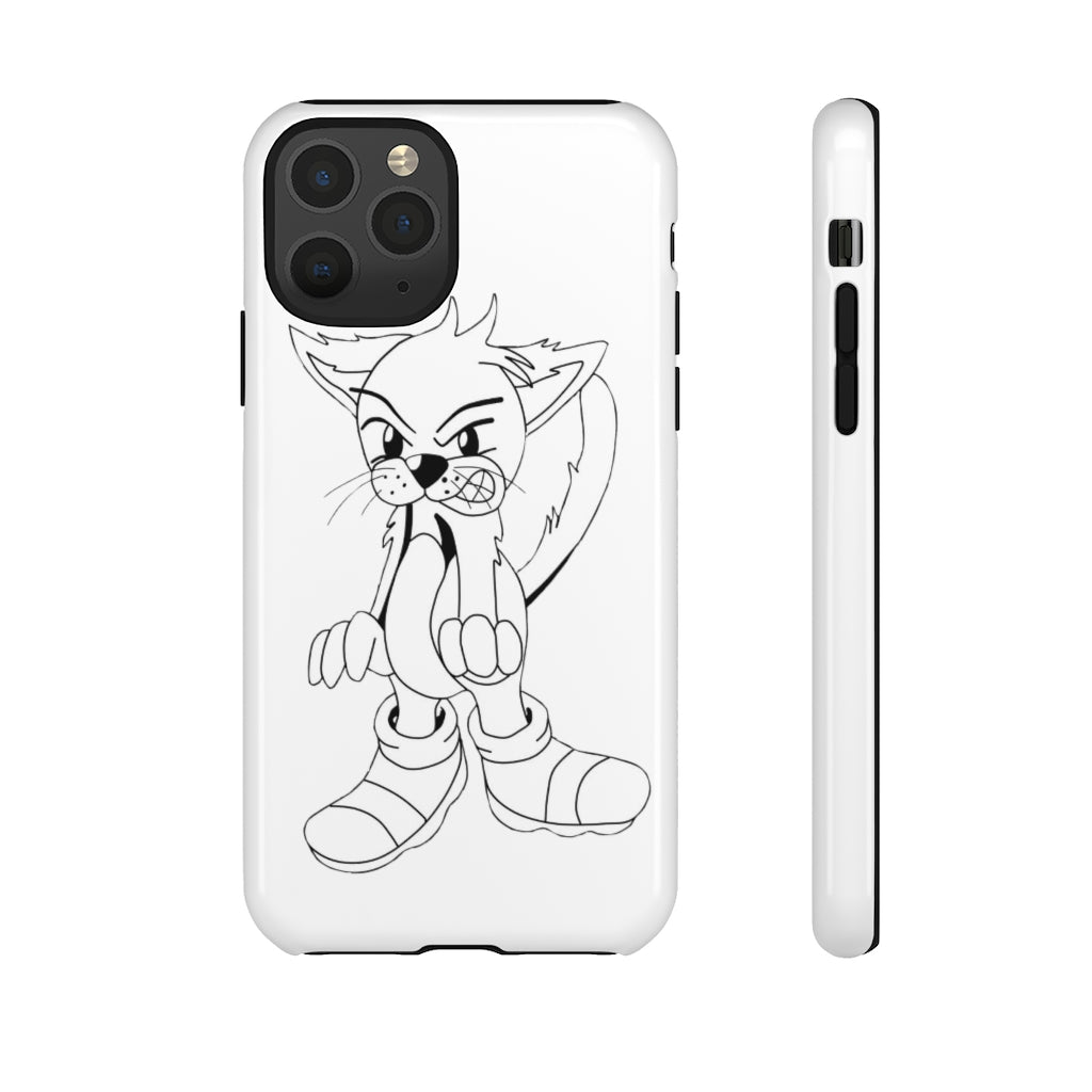 Angry Cat Tough Case featuring a vibrant photographic print of an angry cat on a durable dual-layer phone case.