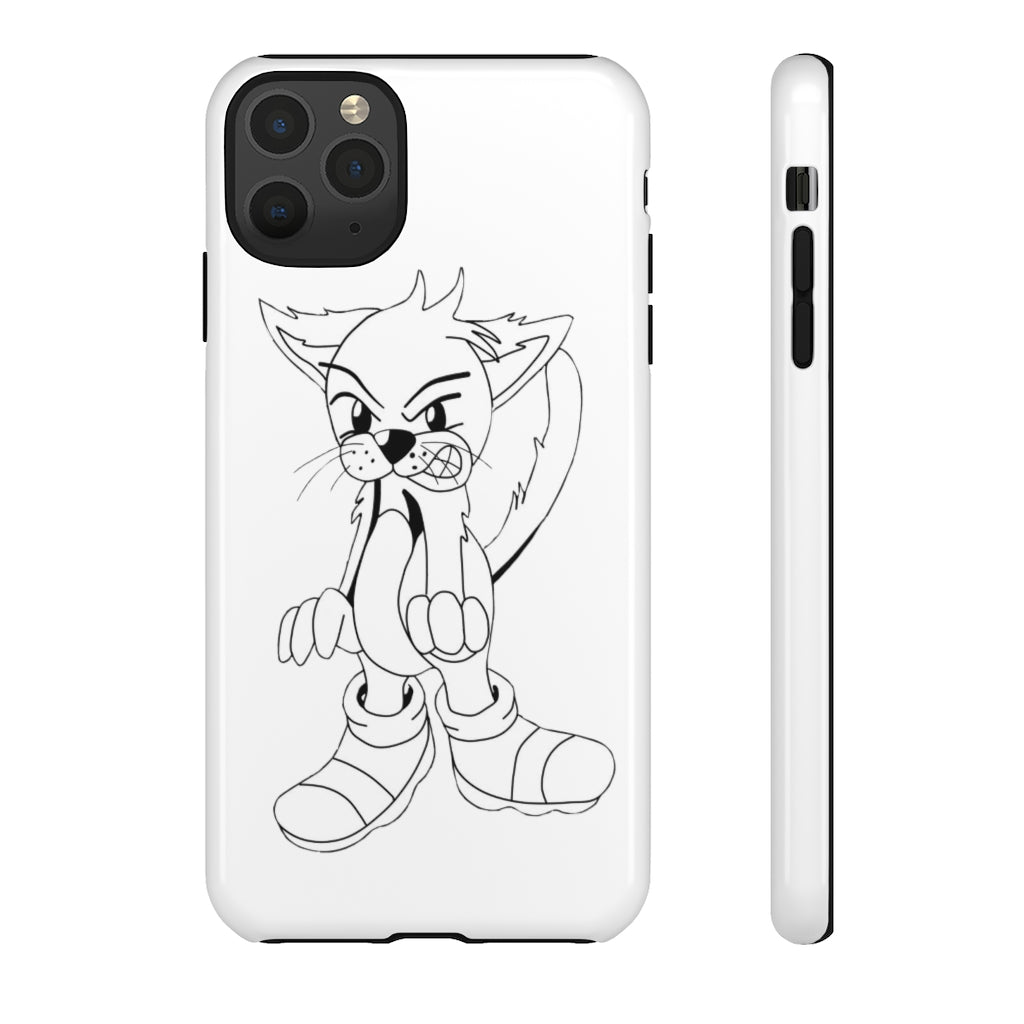 Angry Cat Tough Case featuring a vibrant photographic print of an angry cat on a durable dual-layer phone case.