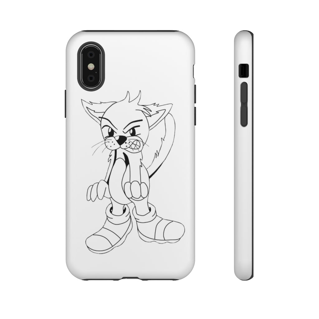 Angry Cat Tough Case featuring a vibrant photographic print of an angry cat on a durable dual-layer phone case.