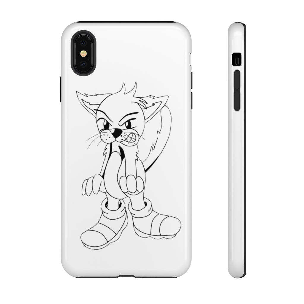 Angry Cat Tough Case featuring a vibrant photographic print of an angry cat on a durable dual-layer phone case.