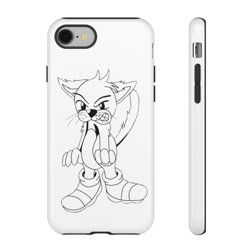 Angry Cat Tough Case featuring a vibrant photographic print of an angry cat on a durable dual-layer phone case.