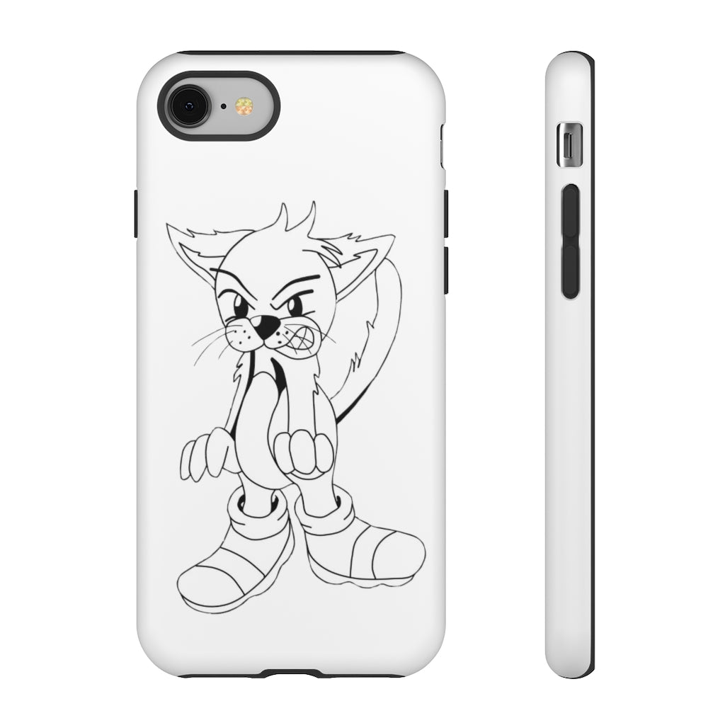 Angry Cat Tough Case featuring a vibrant photographic print of an angry cat on a durable dual-layer phone case.