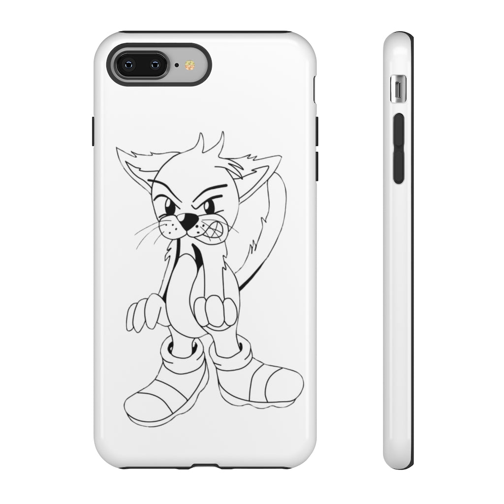 Angry Cat Tough Case featuring a vibrant photographic print of an angry cat on a durable dual-layer phone case.