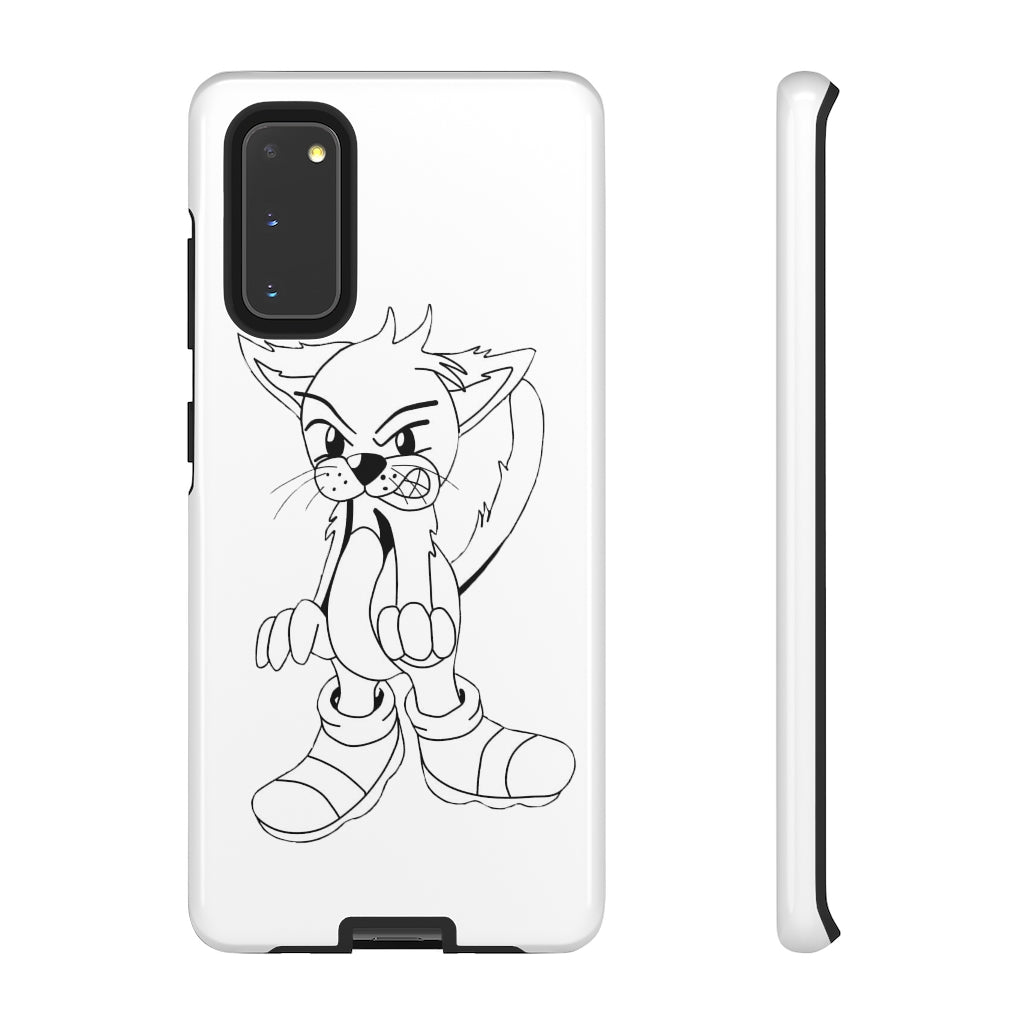 Angry Cat Tough Case featuring a vibrant photographic print of an angry cat on a durable dual-layer phone case.