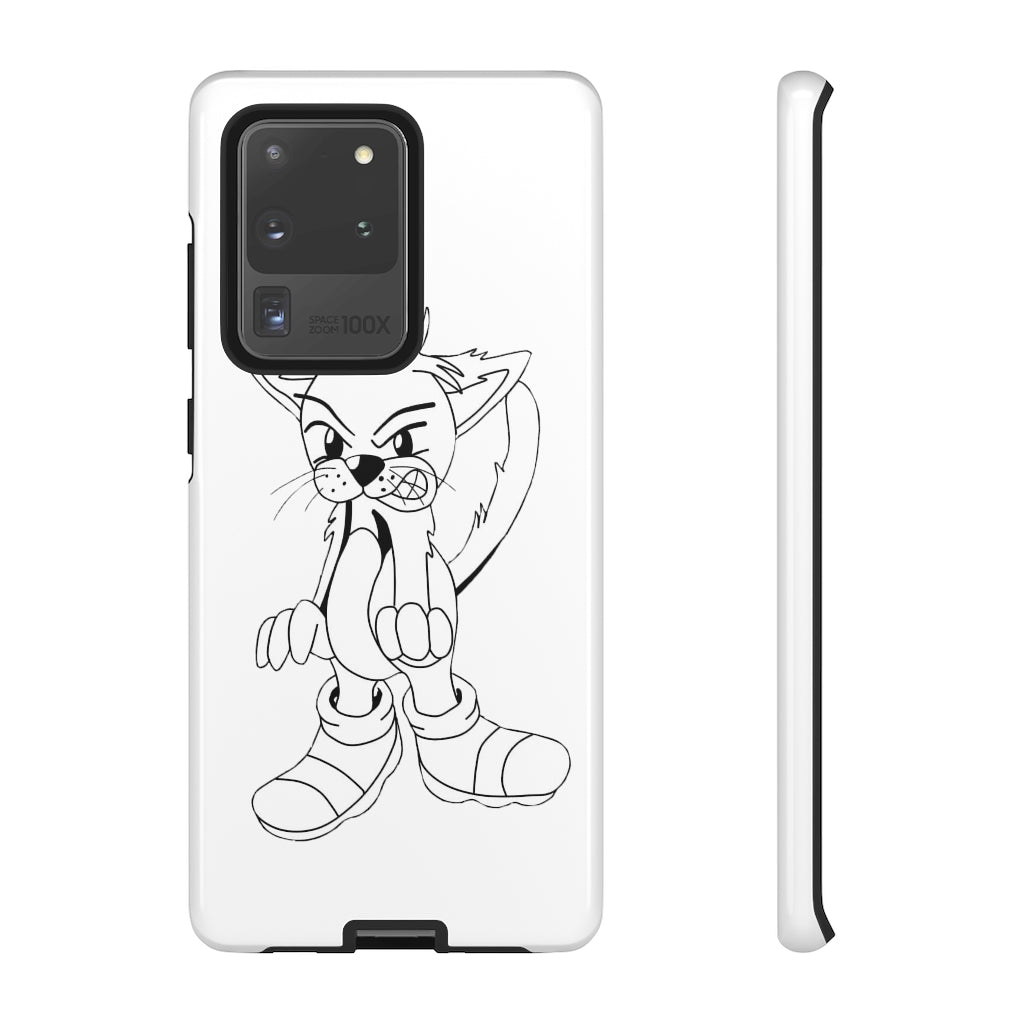 Angry Cat Tough Case featuring a vibrant photographic print of an angry cat on a durable dual-layer phone case.