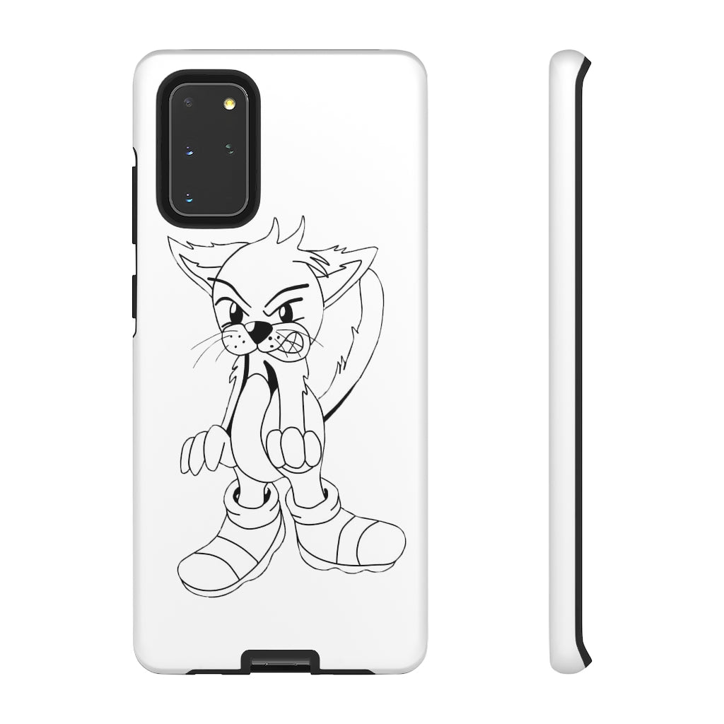 Angry Cat Tough Case featuring a vibrant photographic print of an angry cat on a durable dual-layer phone case.