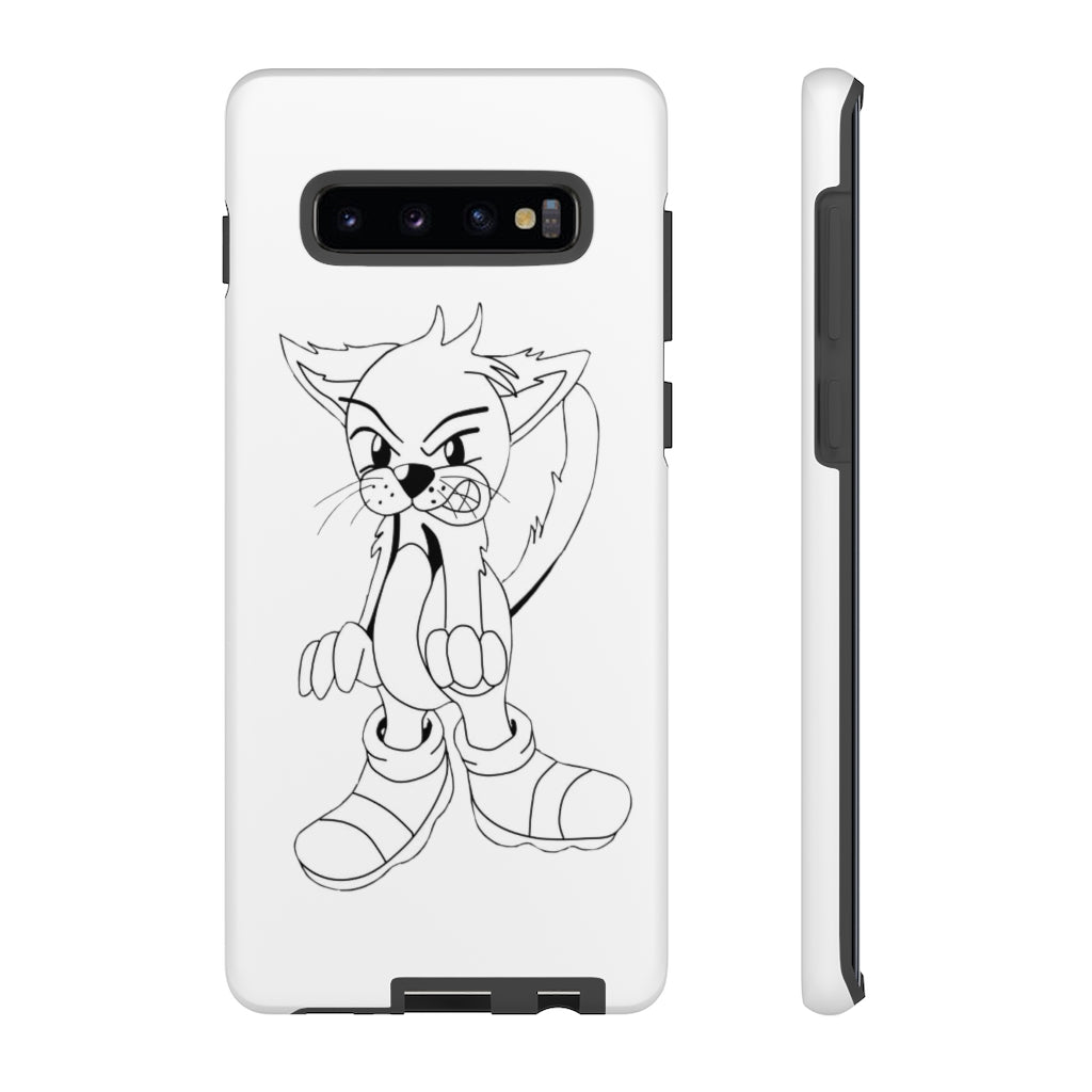 Angry Cat Tough Case featuring a vibrant photographic print of an angry cat on a durable dual-layer phone case.