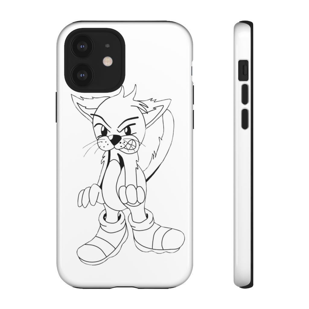 Angry Cat Tough Case featuring a vibrant photographic print of an angry cat on a durable dual-layer phone case.