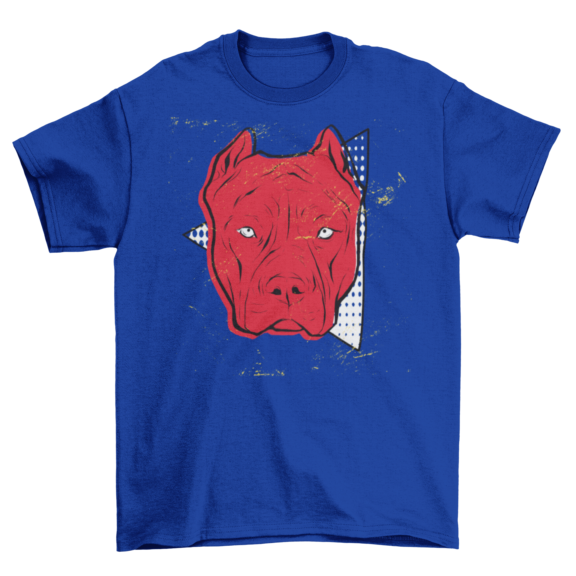 Angry Pitbull T-shirt featuring a detailed illustration of a pitbull dog with a poker face, perfect for dog lovers.