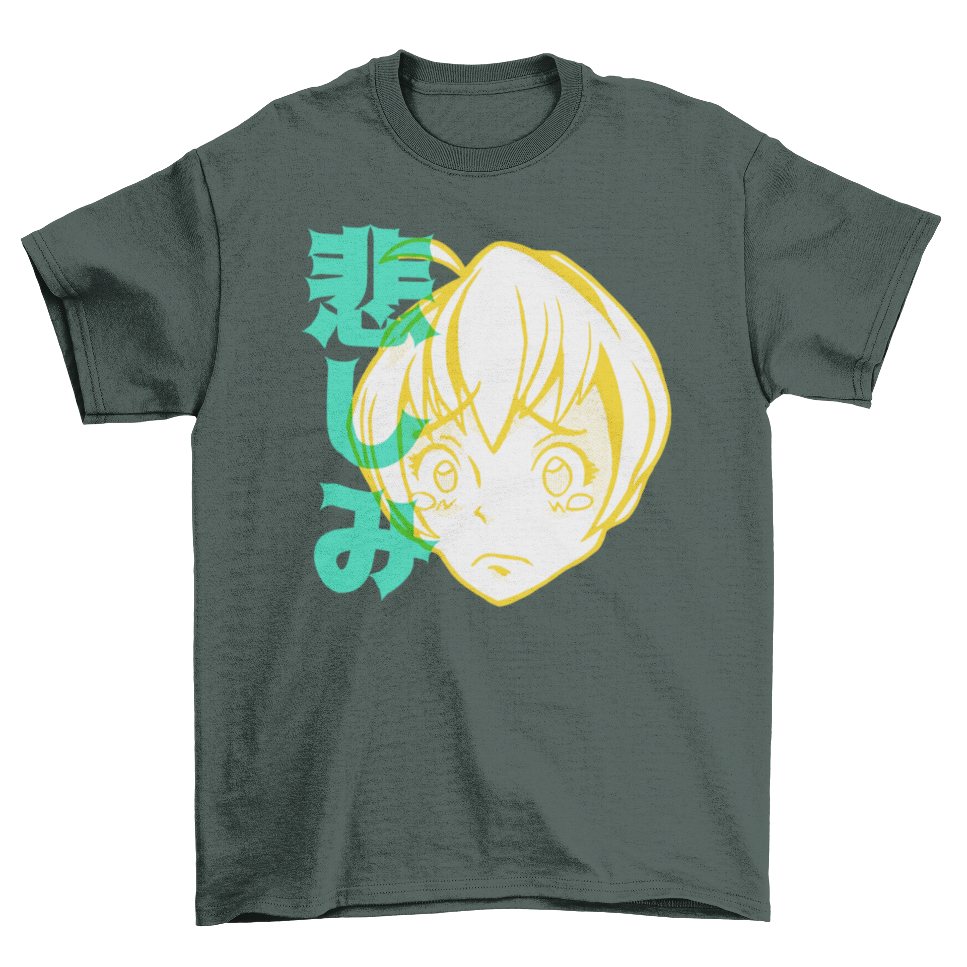 Anime girl crying t-shirt featuring a cute anime design with vibrant colors and expressive features.