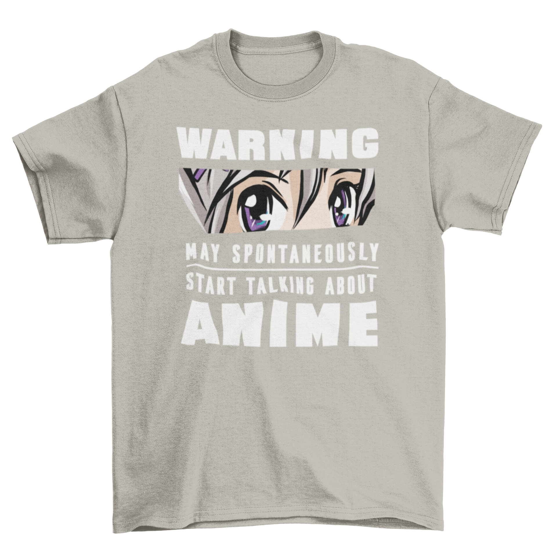 Anime Warning T-Shirt featuring a playful quote about anime discussions.