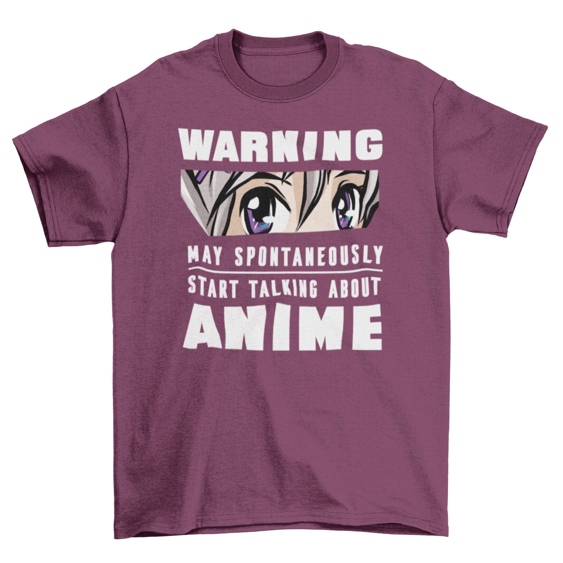 Anime Warning T-Shirt featuring a playful quote about anime discussions.