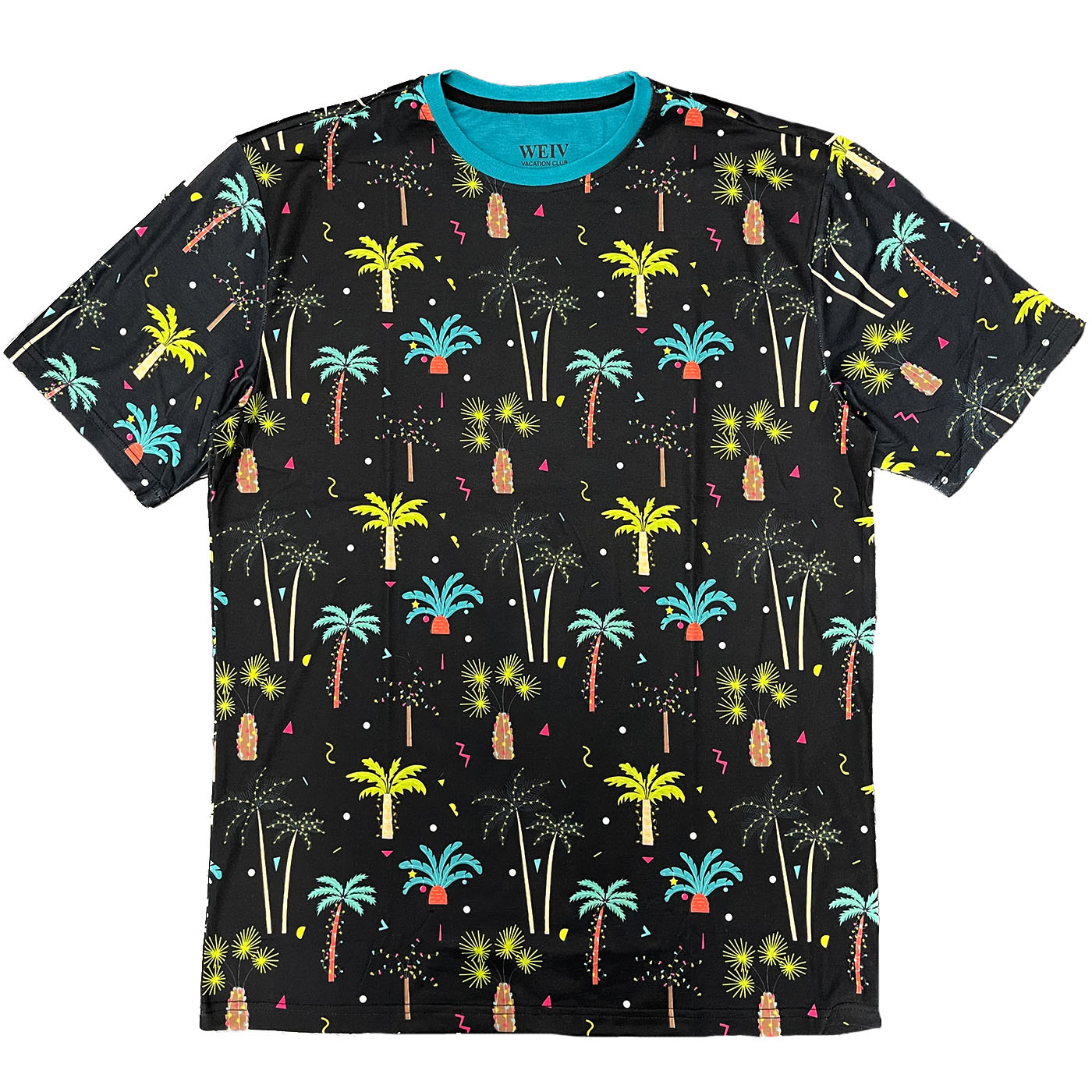 AP05 All Over Print Tropical T-shirt featuring vibrant floral designs, round neck, and short sleeves, perfect for summer wear.