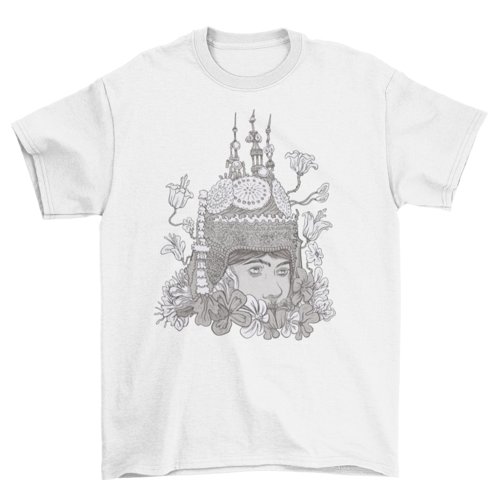 Apsara Hindu spirit culture t-shirt featuring a detailed design of a celestial nymph, showcasing elegance and cultural significance.