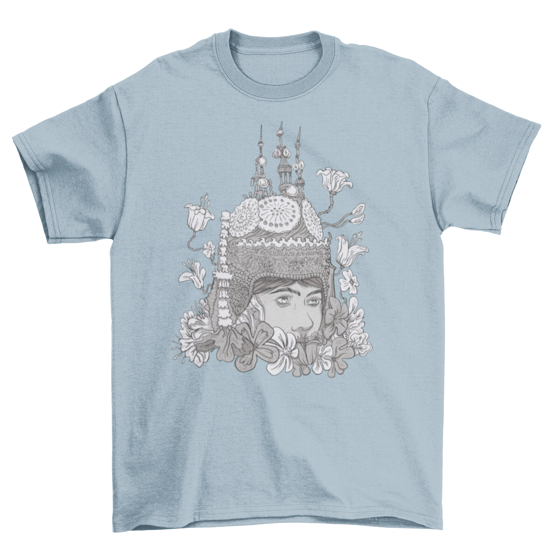 Apsara Hindu spirit culture t-shirt featuring a detailed design of a celestial nymph, showcasing elegance and cultural significance.