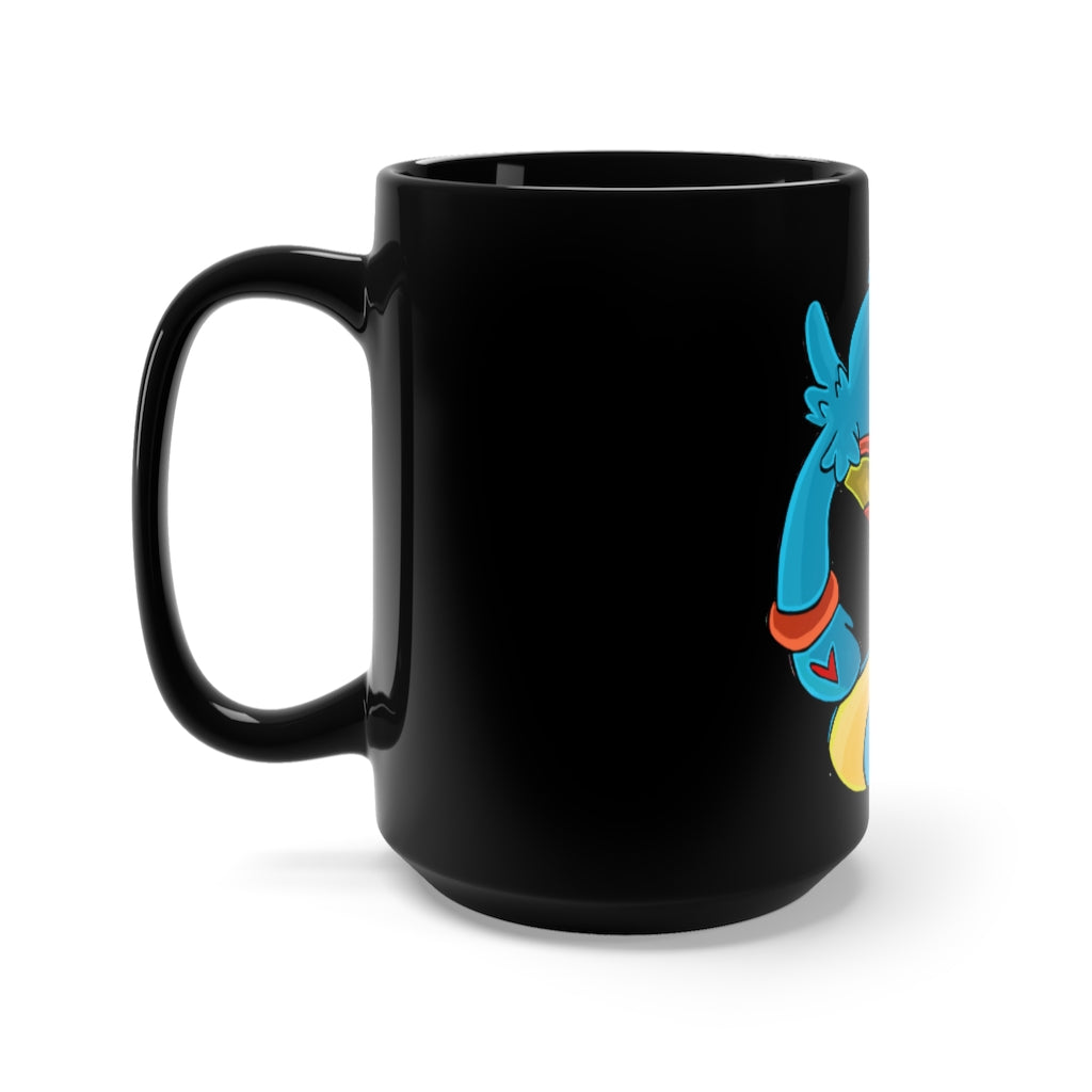 Aqrine Black Mug 15oz featuring a sleek black ceramic design with rounded corners and a comfortable C-handle, perfect for hot beverages.