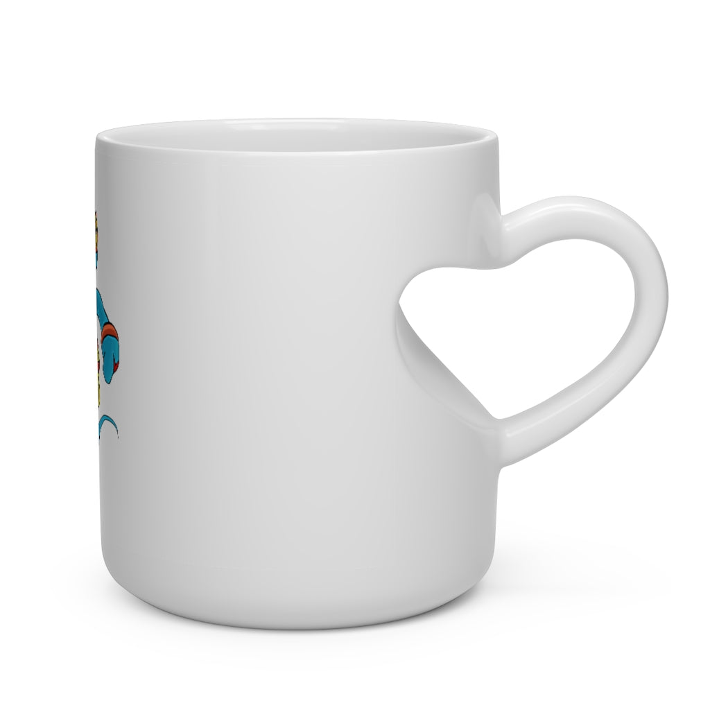 Aqrine Heart Shape Mug featuring a white ceramic design with a heart-shaped handle, perfect for hot beverages.