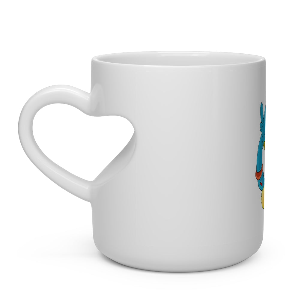 Aqrine Heart Shape Mug featuring a white ceramic design with a heart-shaped handle, perfect for hot beverages.