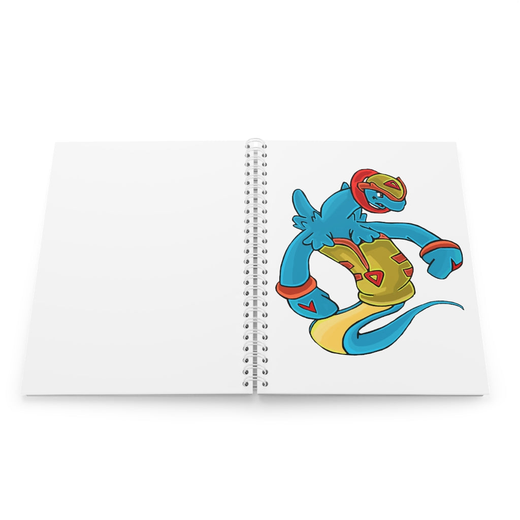 Aqrine Spiral Notebook with customizable covers and wide-ruled pages, featuring a semi-gloss laminated finish.