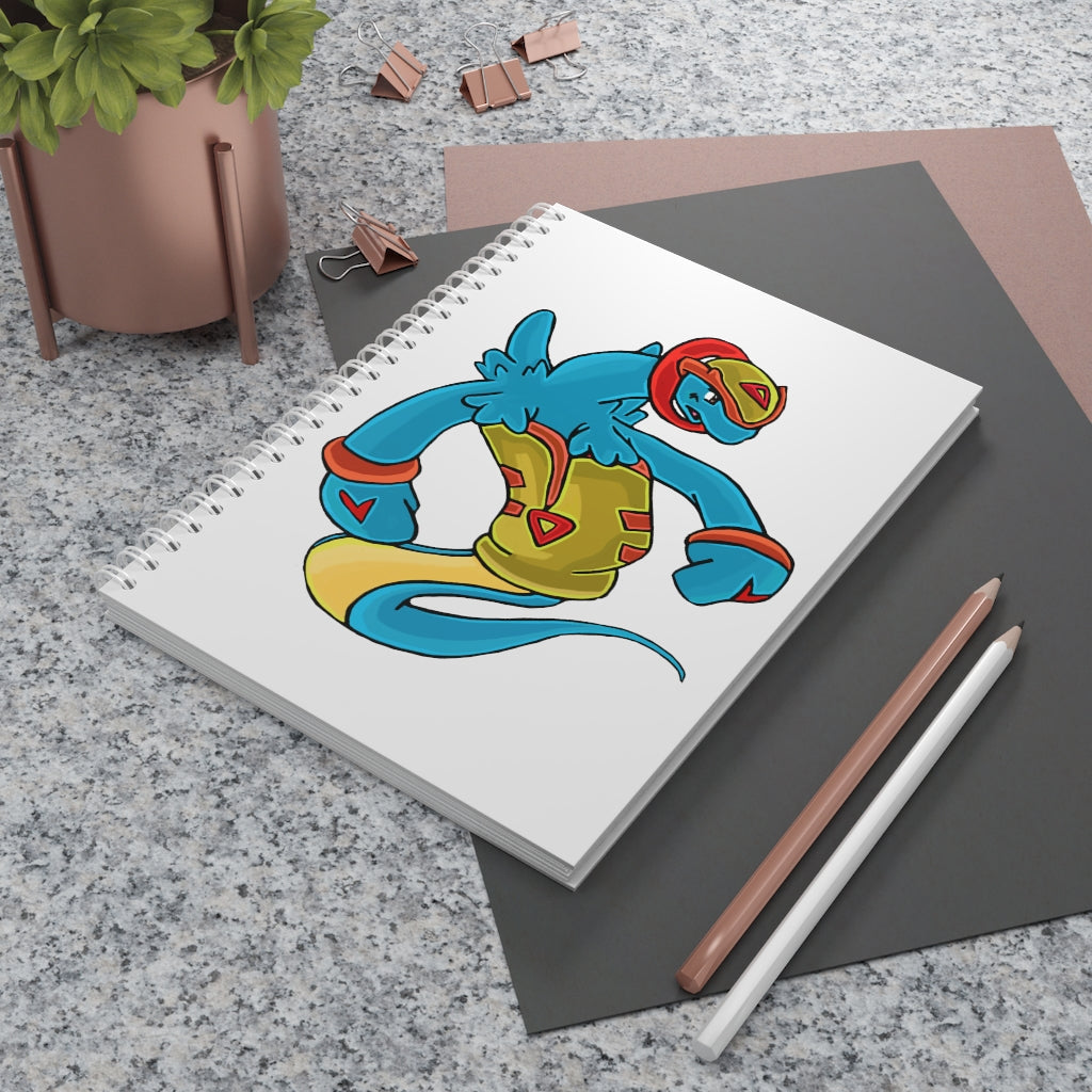 Aqrine Spiral Notebook with customizable covers and wide-ruled pages, featuring a semi-gloss laminated finish.