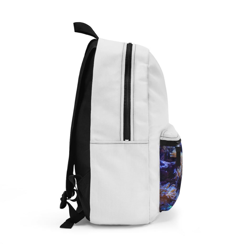 Aquarium Backpack made in USA, featuring adjustable straps and waterproof design, perfect for outdoor adventures.