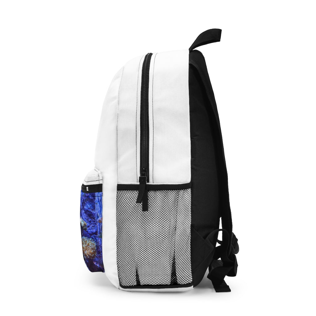 Aquarium Backpack made in USA, featuring adjustable straps and waterproof design, perfect for outdoor adventures.