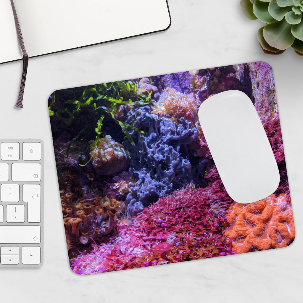 Aquarium Mouse Pad featuring vibrant aquatic design and non-slip surface, perfect for enhancing desk decor.