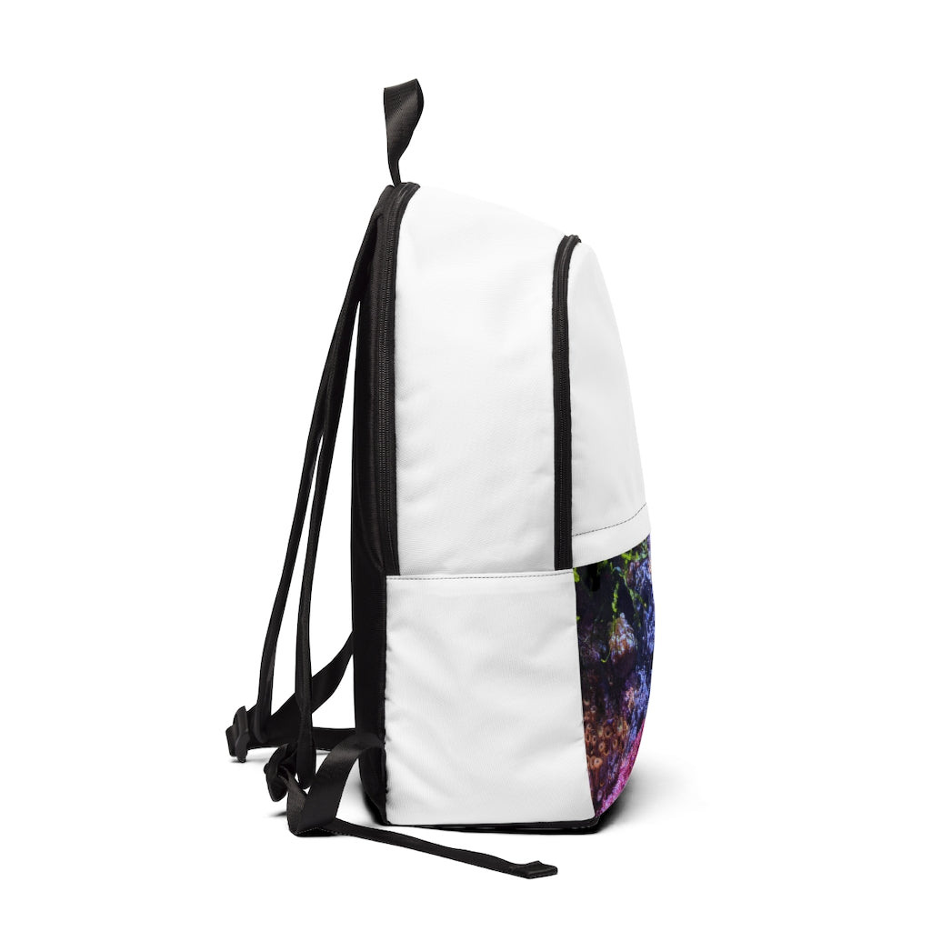 Aquarium Unisex Fabric Backpack in soft nylon, featuring adjustable straps and a padded back panel, perfect for school and travel.