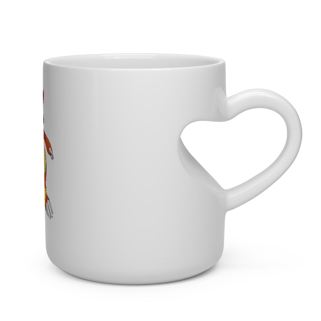 Arcadash Heart Shape Mug in white ceramic with a heart-shaped handle, perfect for hot beverages.