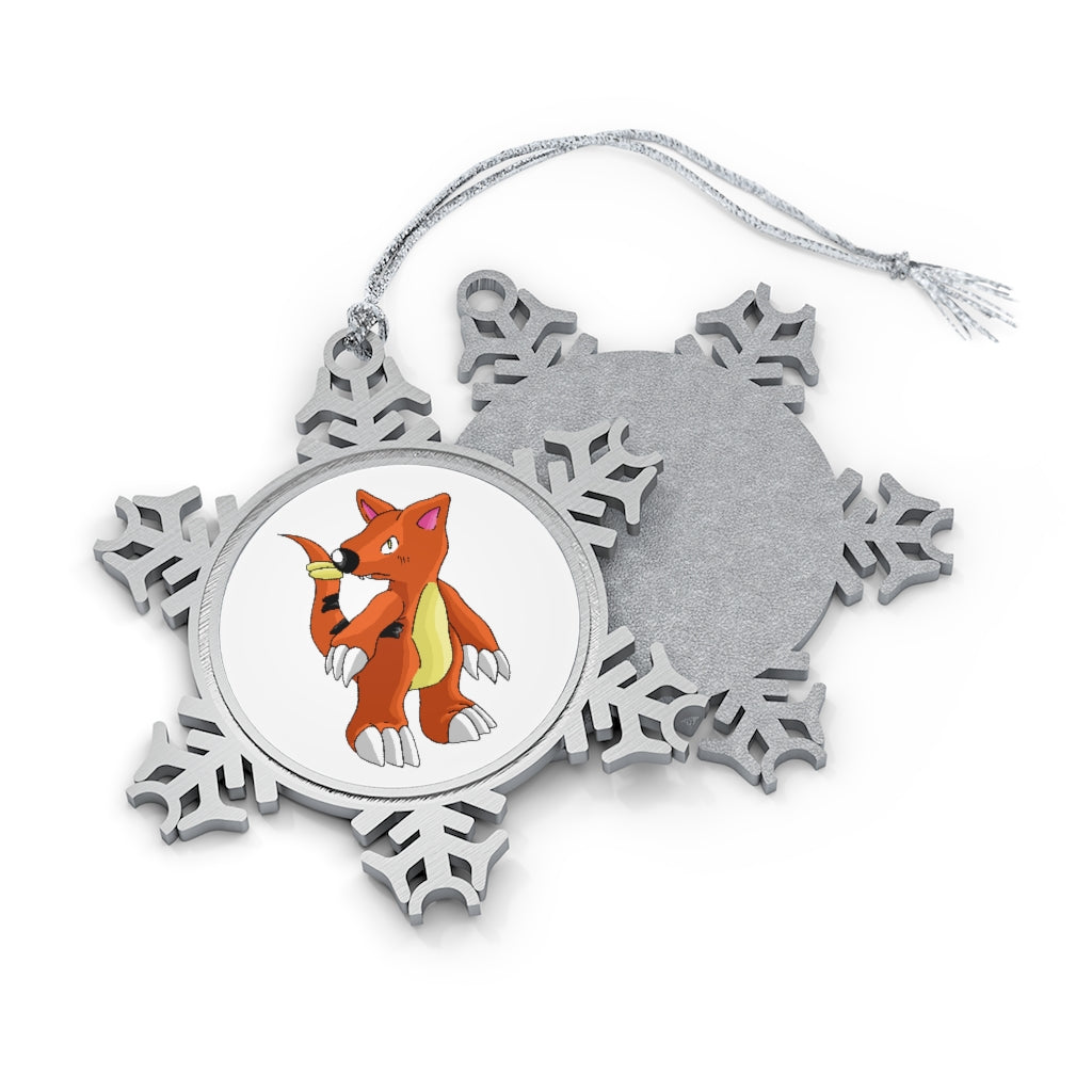 Arcadash Pewter Snowflake Ornament with silver-toned hanging string, showcasing a unique snowflake design.