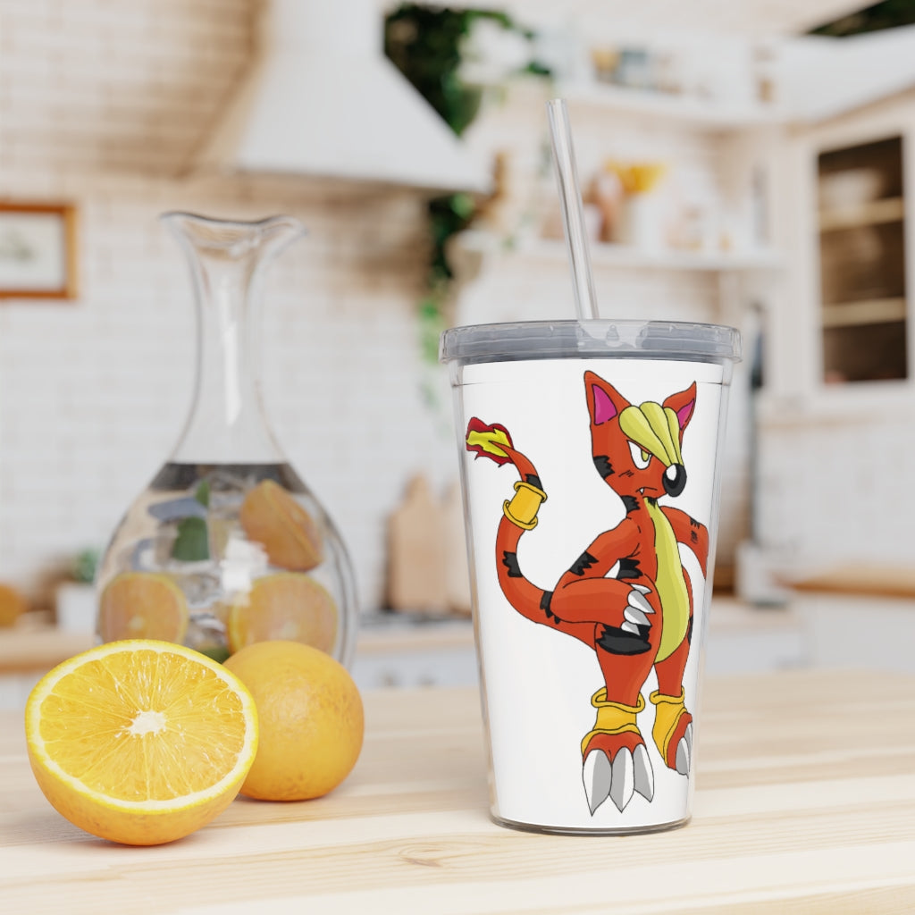 Arcadash Plastic Tumbler with Straw, featuring a customizable design, lid, and reusable straw, perfect for any beverage.