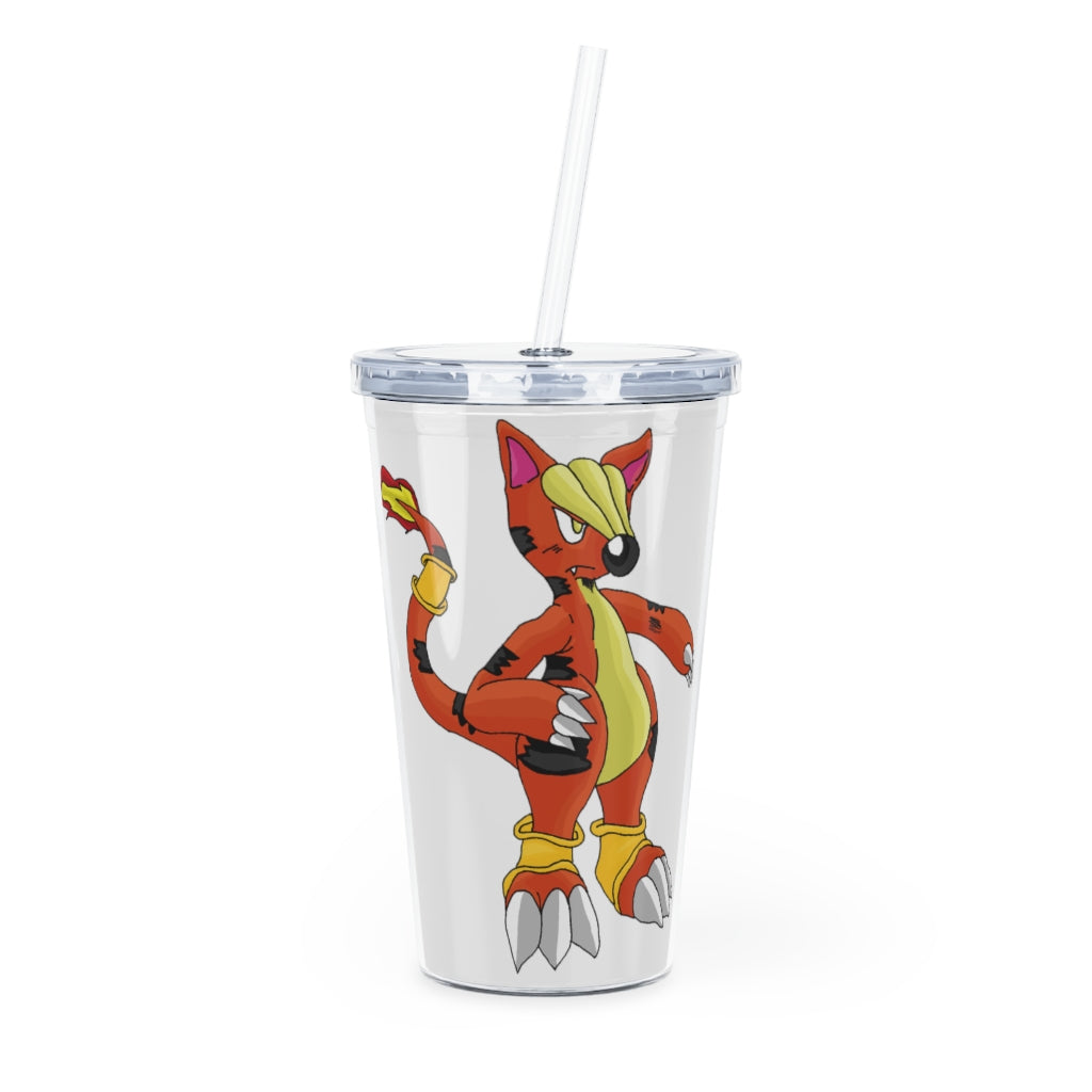 Arcadash Plastic Tumbler with Straw, featuring a customizable design, lid, and reusable straw, perfect for any beverage.