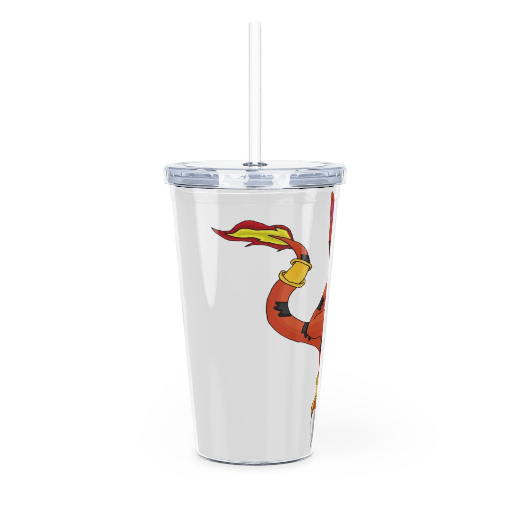 Arcadash Plastic Tumbler with Straw, featuring a customizable design, lid, and reusable straw, perfect for any beverage.