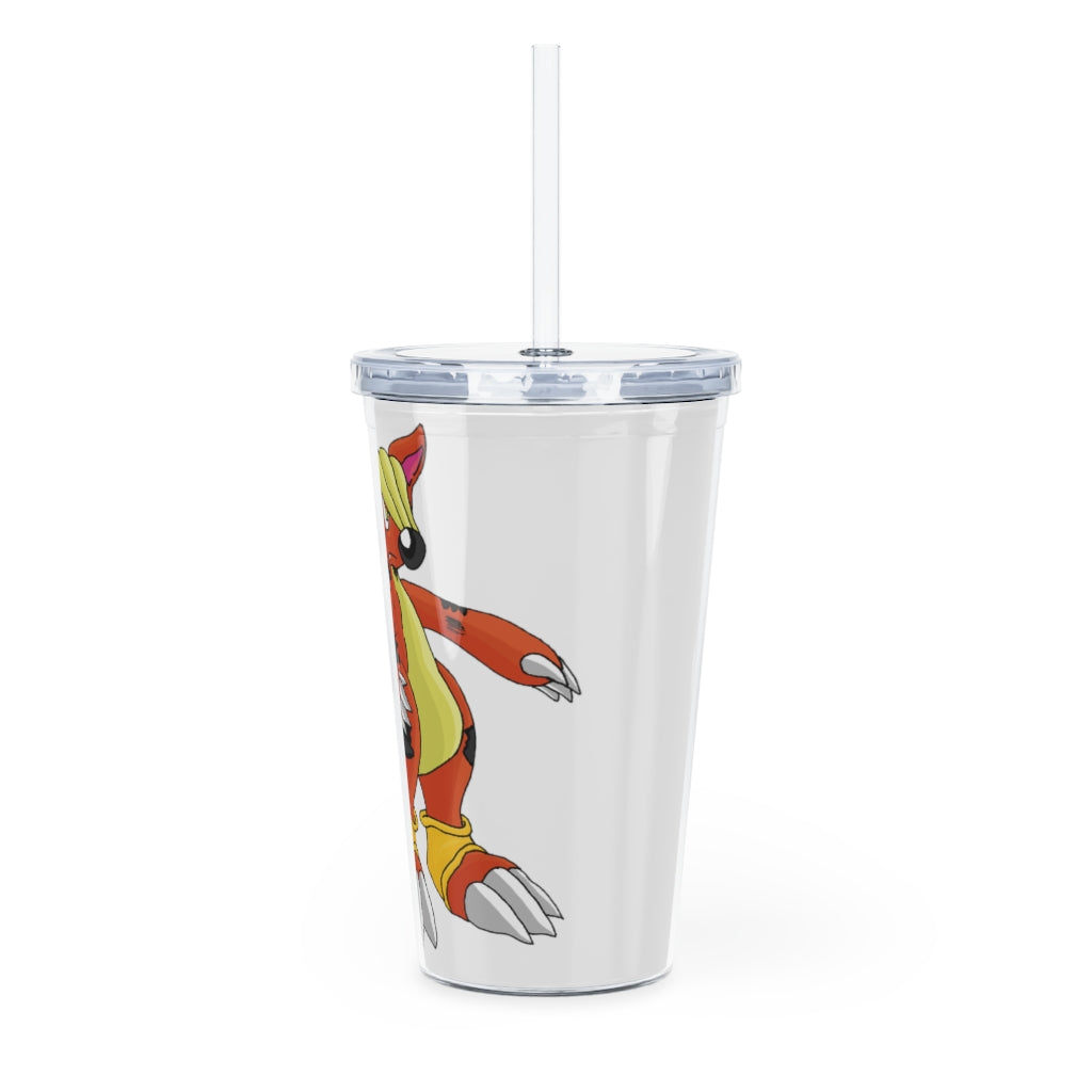 Arcadash Plastic Tumbler with Straw, featuring a customizable design, lid, and reusable straw, perfect for any beverage.