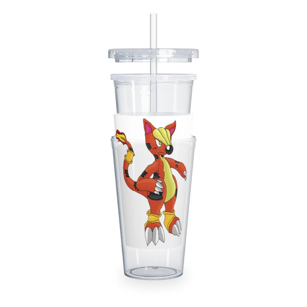 Arcadash Plastic Tumbler with Straw, featuring a customizable design, lid, and reusable straw, perfect for any beverage.