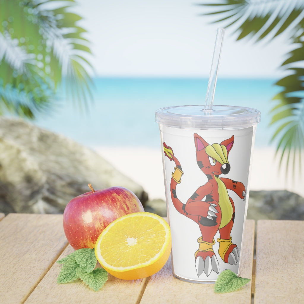 Arcadash Plastic Tumbler with Straw, featuring a customizable design, lid, and reusable straw, perfect for any beverage.