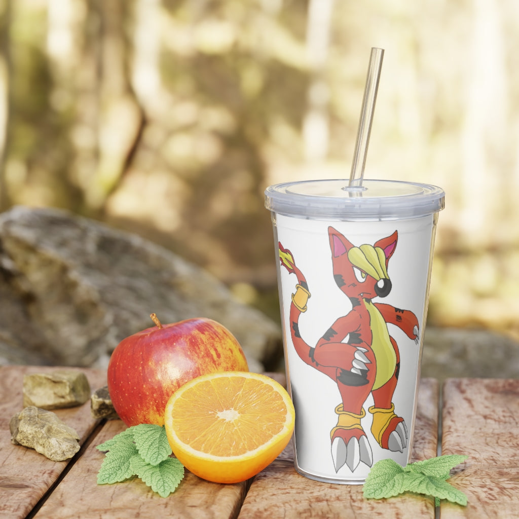 Arcadash Plastic Tumbler with Straw, featuring a customizable design, lid, and reusable straw, perfect for any beverage.