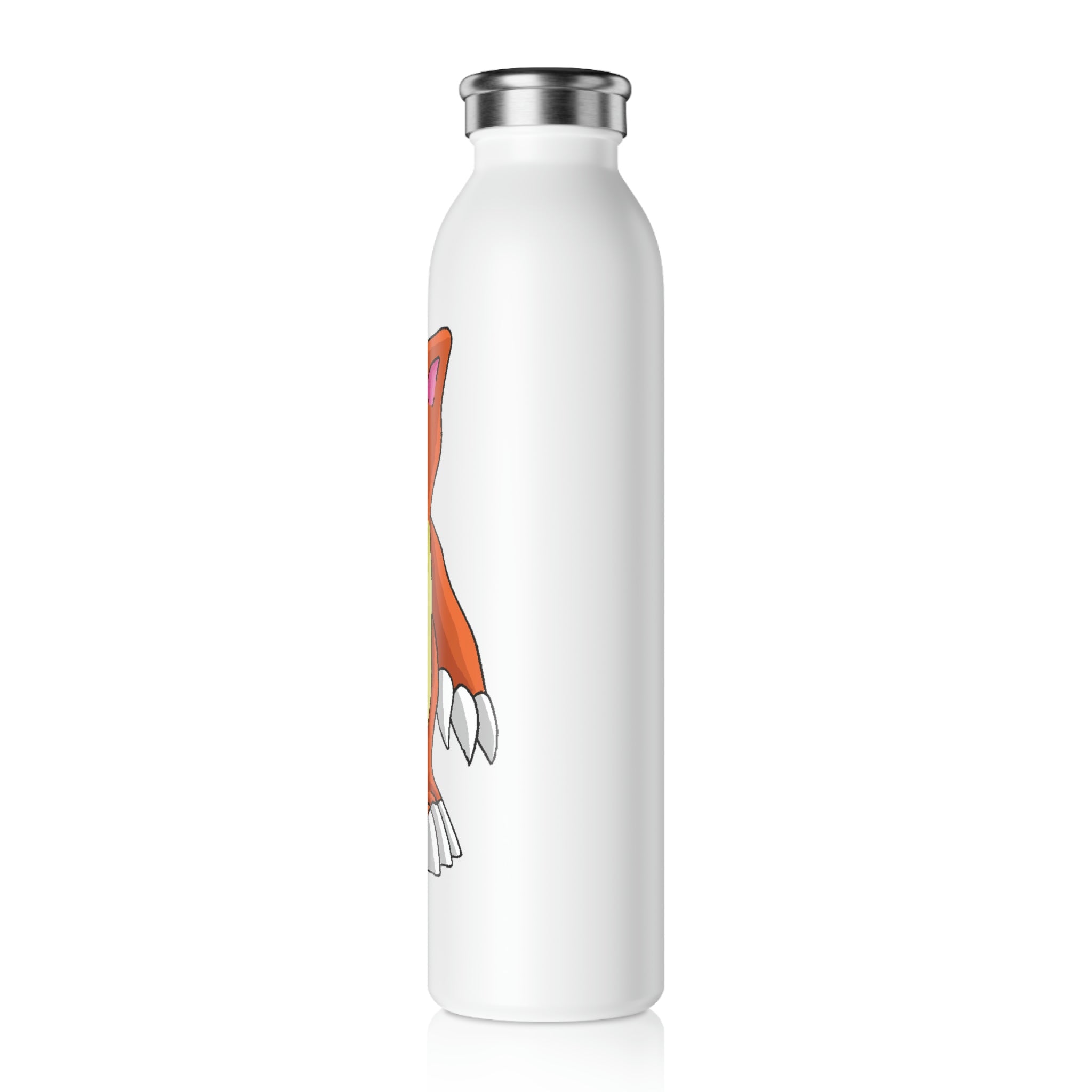 Arcadash Slim Water Bottle with customizable matte finish and silver stainless steel cap, showcasing vibrant designs.