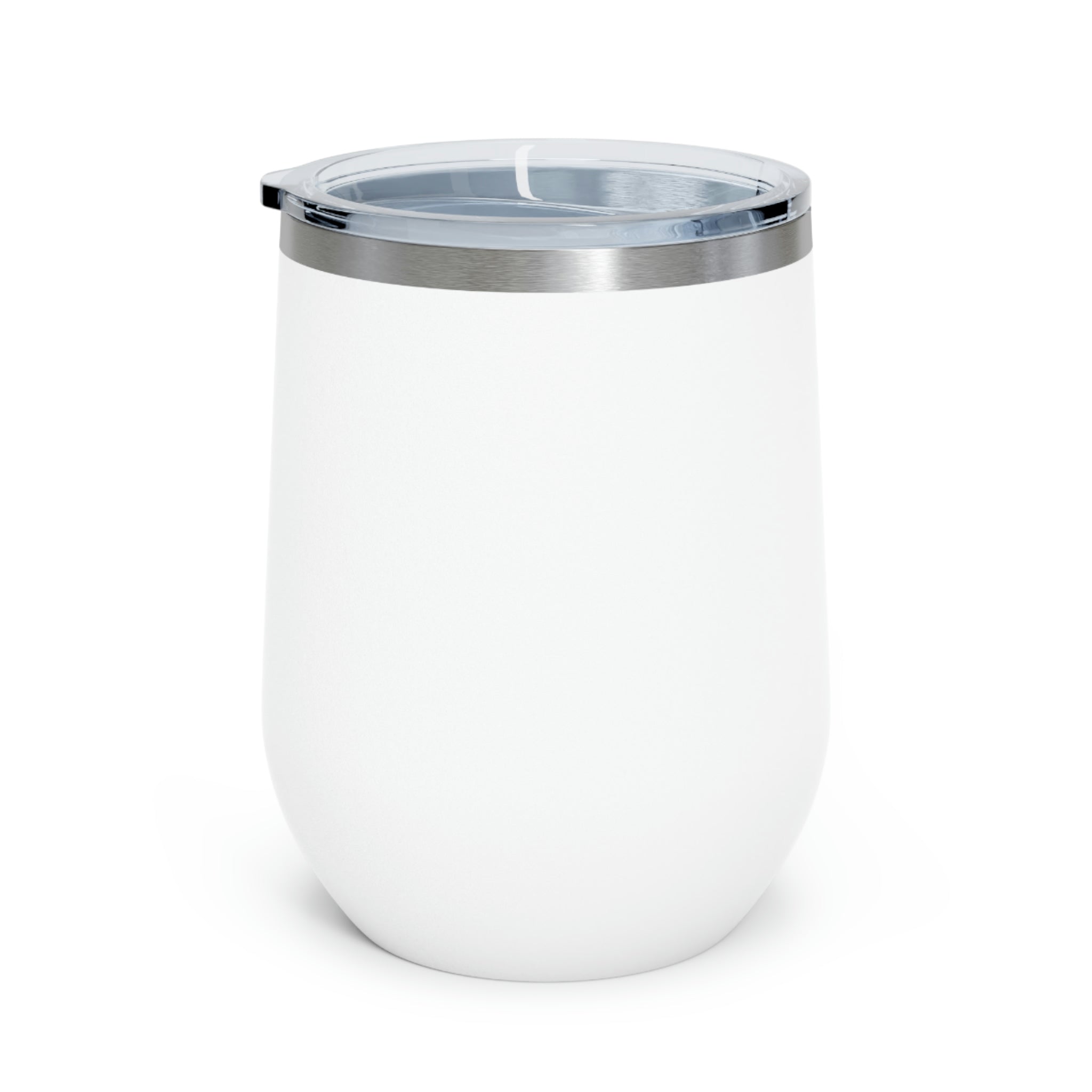 Arctic Galaxy Wine Tumbler with a clear lid, showcasing its stylish design and double-wall insulation.