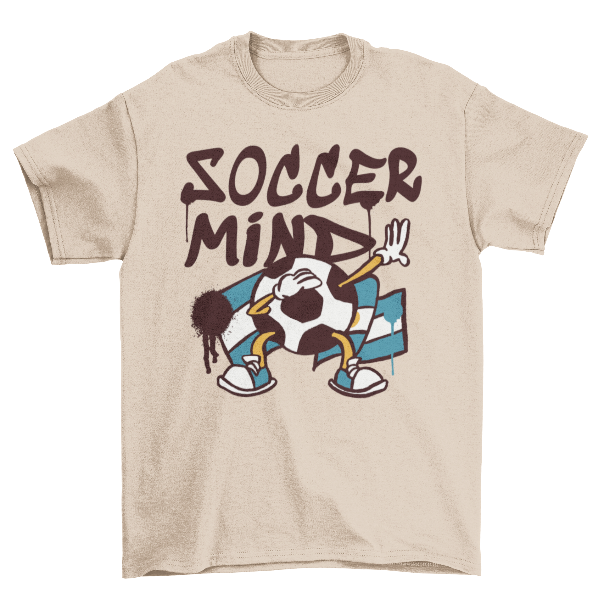 Argentina soccer ball t-shirt featuring vibrant colors and a stylish design, perfect for soccer fans.